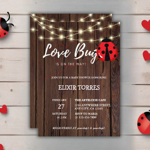 Rustikale Liebe Bug Baby Dusche Einladung