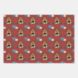 Rustikale Liebe Hunde Geschenkpapier Set