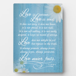 Rustikale Liebe ist Bible Verse Wedding Easel Plaq Fotoplatte