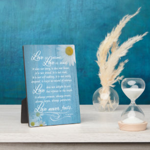 Rustikale Liebe ist Bible Verse Wedding Easel Plaq Fotoplatte