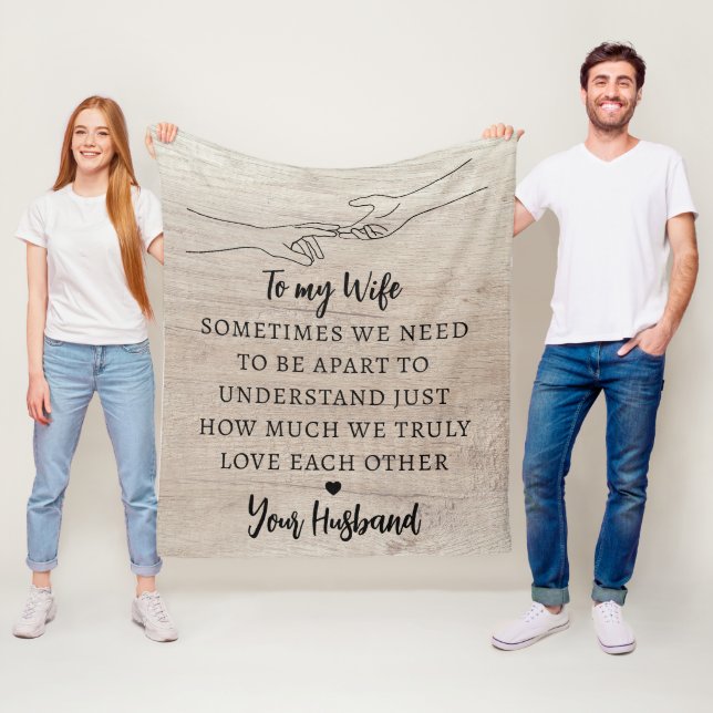 Rustikale Liebe Quote Ehefrau Husband Fleecedecke (Beispiel)