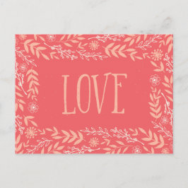 Rustikale Liebe | Rosa Orange | Postkarte