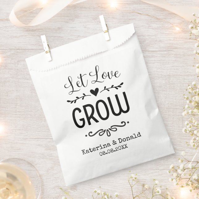 Rustikale Ließ Liebe Grow Seed Gastgeschenk Hochze Geschenktütchen (Ausgeschnitten)