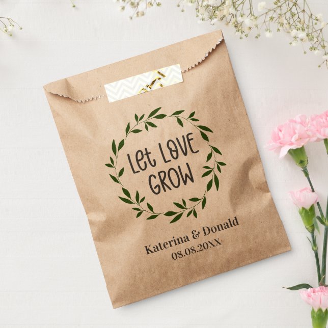 Rustikale Ließ Liebe Grow Seed Gastgeschenk Hochze Geschenktütchen (Versiegelt)