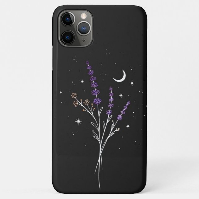 Rustikale lila Blumen & Mond Case-Mate iPhone Hülle (Rückseite)