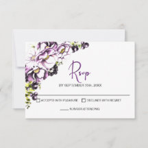 Rustikale Lila Blumenhochzeit RSVP