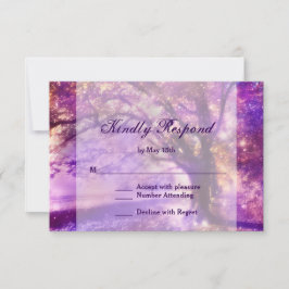 Rustikale Lila Eichenbaum-Hochzeitskarte RSVP Karte
