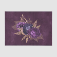 Rustikale Lila-Gold-Grafik, floral