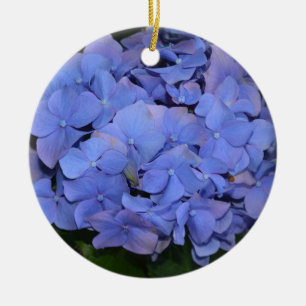 Rustikale Lila Hydrangea makrophylla Keramik Ornament
