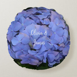 Rustikale Lila Hydrangea makrophylla Rundes Kissen
