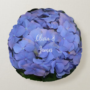Rustikale Lila Hydrangea makrophylla Rundes Kissen