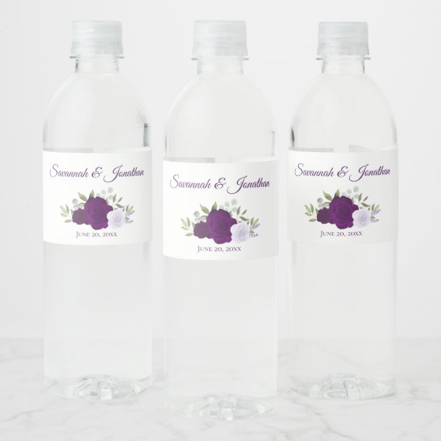 Rustikale Lila & Lavender Rose Elegante Hochzeit (Flaschen)