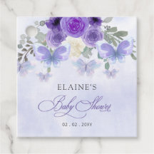 Rustikale Lila Lilac Butterflies Babydusche