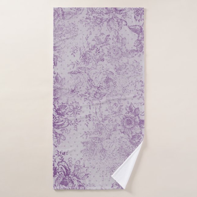 rustikale lila, Shabby Chic, blasse Lavendelfloral Badehandtuch (Badehandtuch)