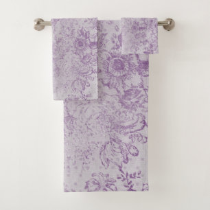 rustikale lila, Shabby Chic, blasse Lavendelfloral Badhandtuch Set