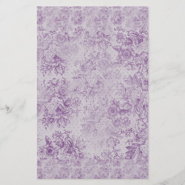 rustikale lila, Shabby Chic, blasse Lavendelfloral Briefpapier (Vorderseite)