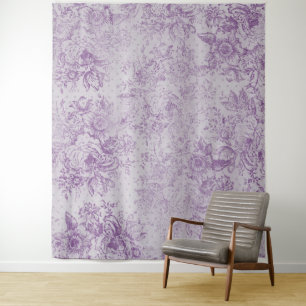 rustikale lila, Shabby Chic, blasse Lavendelfloral Wandteppich