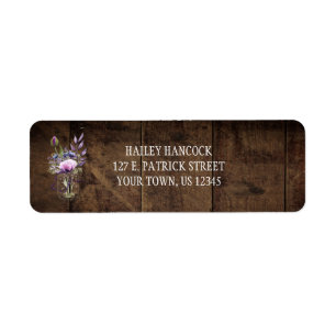 Rustikale Lila Wasserfarbe Mason Jar Barn Wood