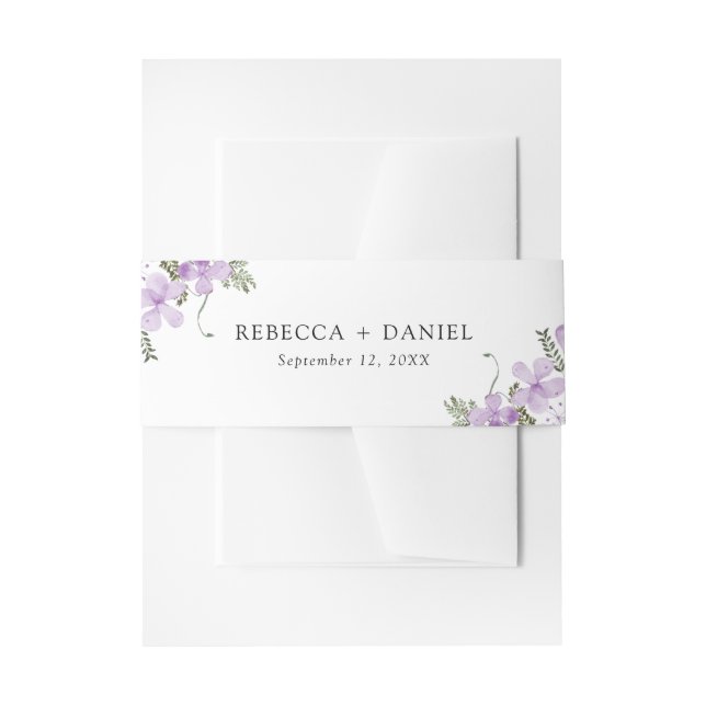Rustikale Lilac Floral Wedding Einladung Bauchband Einladungsbanderole (Vorderseite Beispiel)