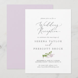 Rustikale Lilac Hochzeitempfehlung Einladung