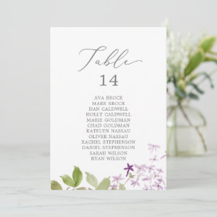 Rustikale Lilac-Tischnummer-Seekarten