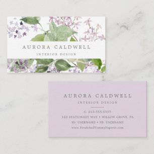 Rustikale Lilac-Visitenkarte Visitenkarte