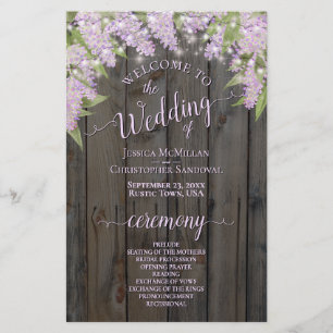 Rustikale Lilacs auf dem Programm für Hochzeiten i