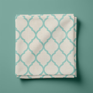 Rustikale Linen Beige und Aqua marokkanischer Quat Stoff