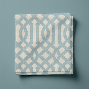 Rustikale Linen Beige und Blauer Trellis Stoff