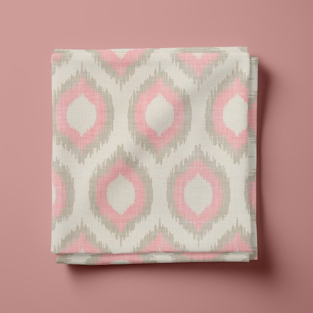 Rustikale Linen Beige und rosa Kat Print Stoff (Von Creator hochgeladen)