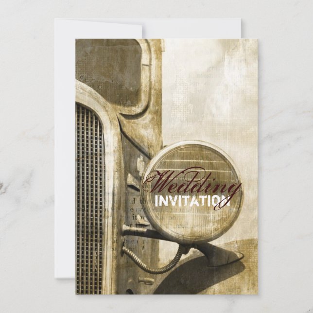 Rustikale LKW-Western-Land-Bauernhof-Hochzeit Einladung (Vorderseite)