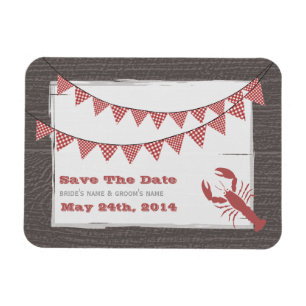 Rustikale Lobster & Gingham retten das Date Magnet