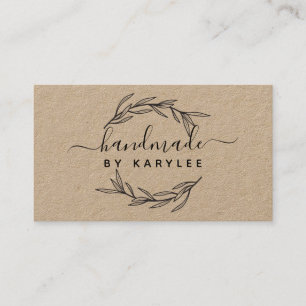 Rustikale Lorbeerblatt-Handschrift Visitenkarte