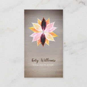 Rustikale Lotus Blume Yoga Holistische Medizin Visitenkarte