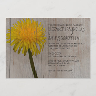 Rustikale Löwenzahn-Hochzeits-Einladungen Einladung