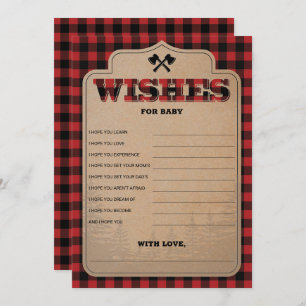 Rustikale Lumberjack Boy Babydusche Wünsche für Ba