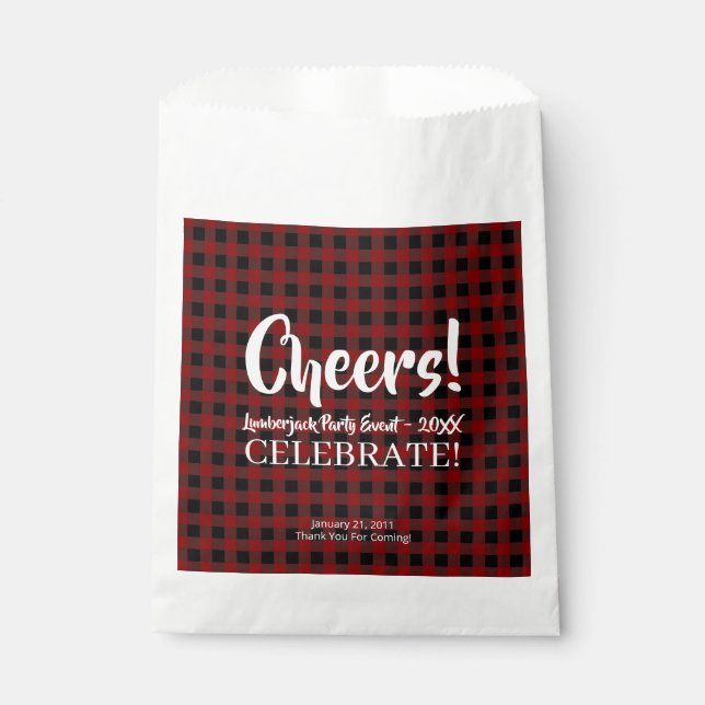 Rustikale Lumberjack Kariert Chefs Custom Celebrat Geschenktütchen (Vorderseite)