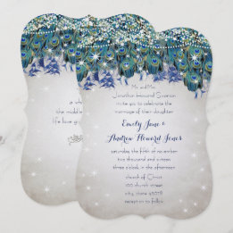 Rustikale Luxus-Mason-Jar-Navy-Türkis-Pfau Einladung