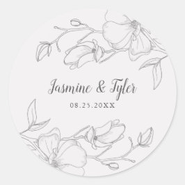 Rustikale Magnolia Blume Gastgeschenk Hochzeit Runder Aufkleber