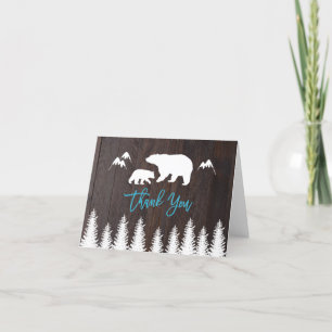 Rustikale Mama und Baby Bear Baby Dusche Vielen Da Dankeskarte