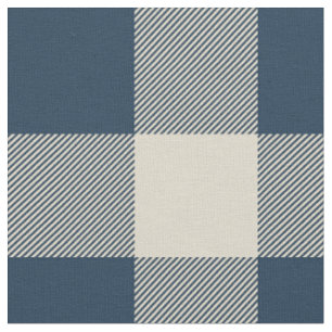 Rustikale Marine und Beige Buffalo Kariert Stoff