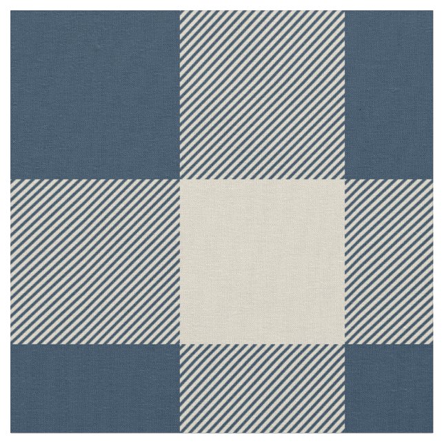 Rustikale Marine und Beige Buffalo Kariert Stoff (Nahaufnahme)