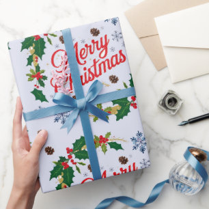 Rustikale Marine weiß und rot frohe Weihnachten Geschenkpapier