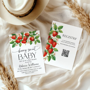 Rustikale Marktplatz-Erdbeeren süße Babyparty Einladung