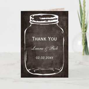 rustikale Mason Glas Hochzeit danke