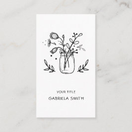 Rustikale Mason Jar Blume Portrait Business Card Visitenkarte