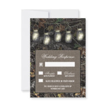 Rustikale Mason Jar Jagd Camouflage Hochzeit RSVP 