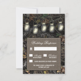Rustikale Mason Jar Jagd Camouflage Hochzeit RSVP Karte