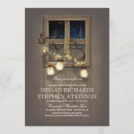 Rustikale Mason Jar Lights Stall Engagement Party Einladung
