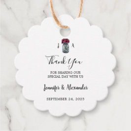 Rustikale Mason Jar Monogramm Landhochzeit Geschenkanhänger